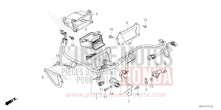 AIRBAG HARNESS for Gold Wing CANDY ARDENT RED (R367B) from 2021
